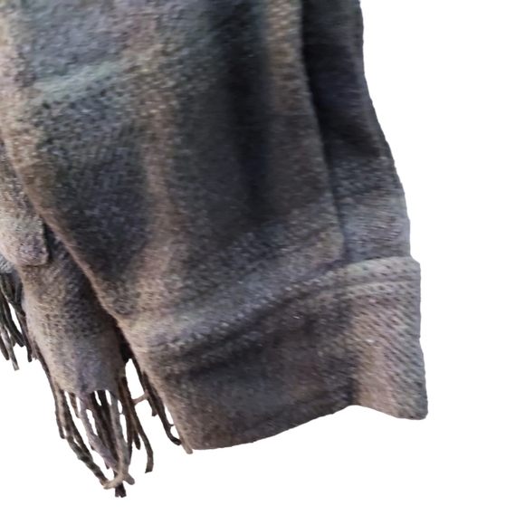 Sweet Jessie Vintage Tartan Fringe Shacket Jacket Wool Blend Medium Kelly Green - Picture 5 of 14